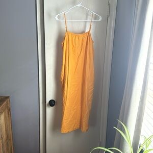 Orange midi dress